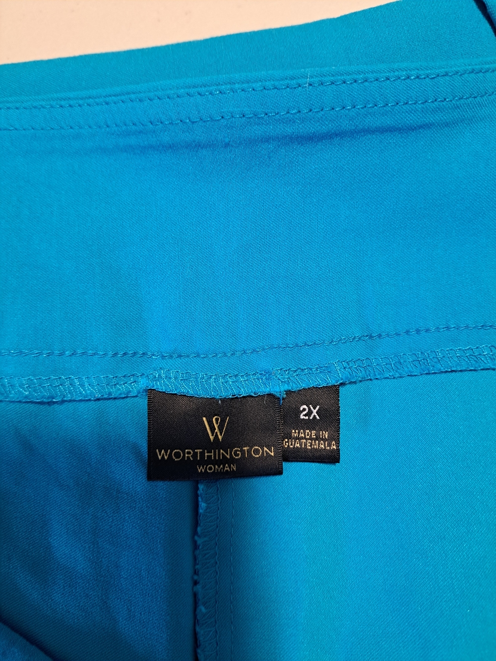 Worthington Teal Woman Capri Pants - Picture 2 of 8